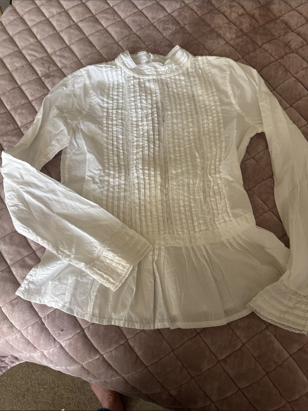 Bonpoint White Pintuck Peplum Blouse